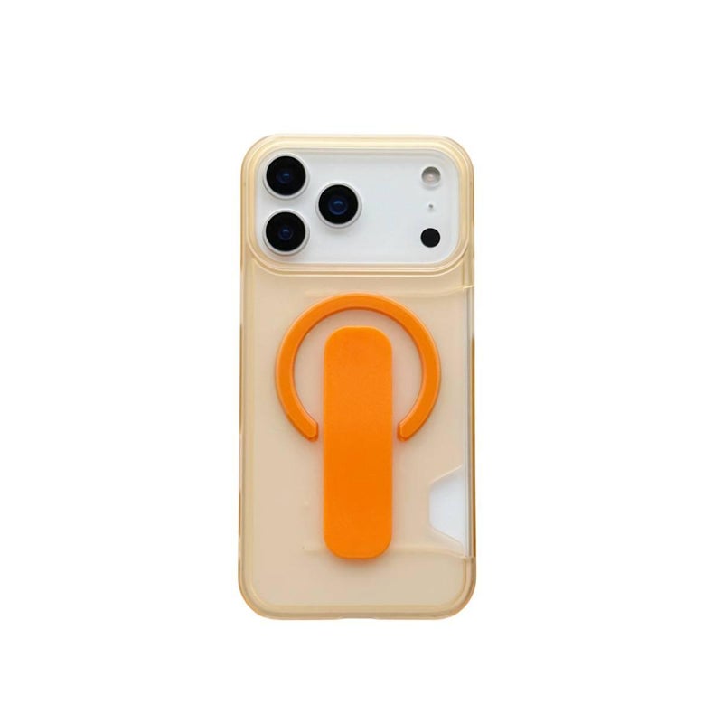 BB غطاء MagSafe بPlastic لـ iPhone 16 / 16 Plus / 16 Pro / 16 Pro Max مع حامل بطاقات وحامل قابل للطي مع مغناطيس قوي مع ملمس غير لامع باللون Frosted Clear مغناطيسي بوظيفة حامل من البل. - Image 5