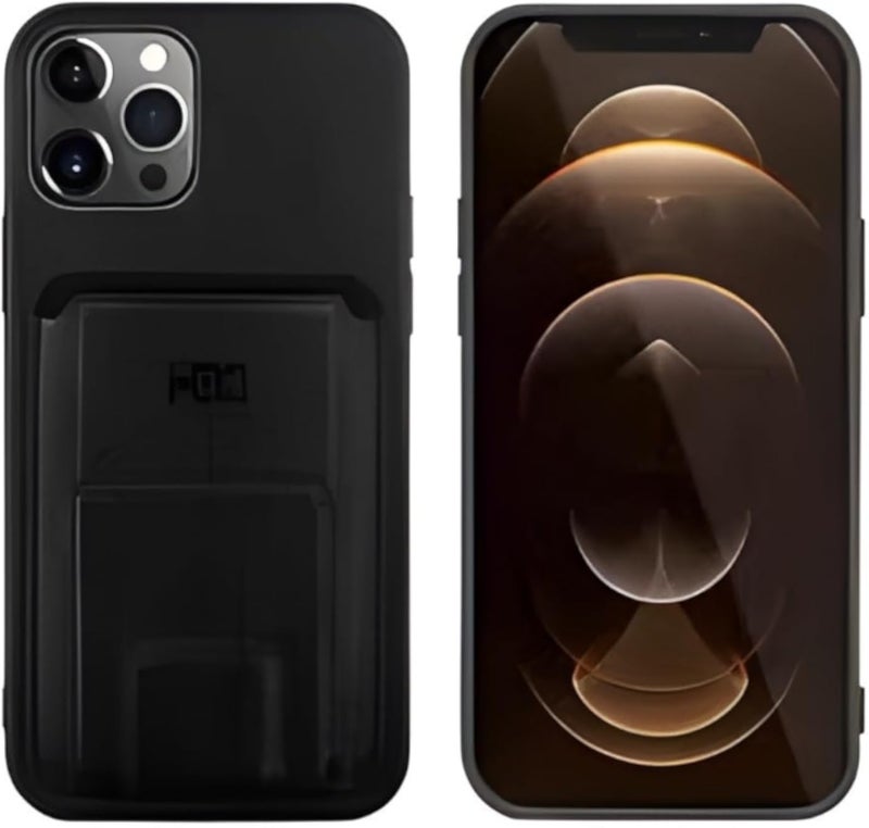 جراب محفظة جلدية من V Volt مع حامل بطاقات متوافق مع iPhone 15 Pro Max، غطاء محفظة أنيق وعملي، جراب مزود بفتحة لبطاقات الائتمان وبطاقة الهوية، حماية فائقة للجهاز. (أسود)
