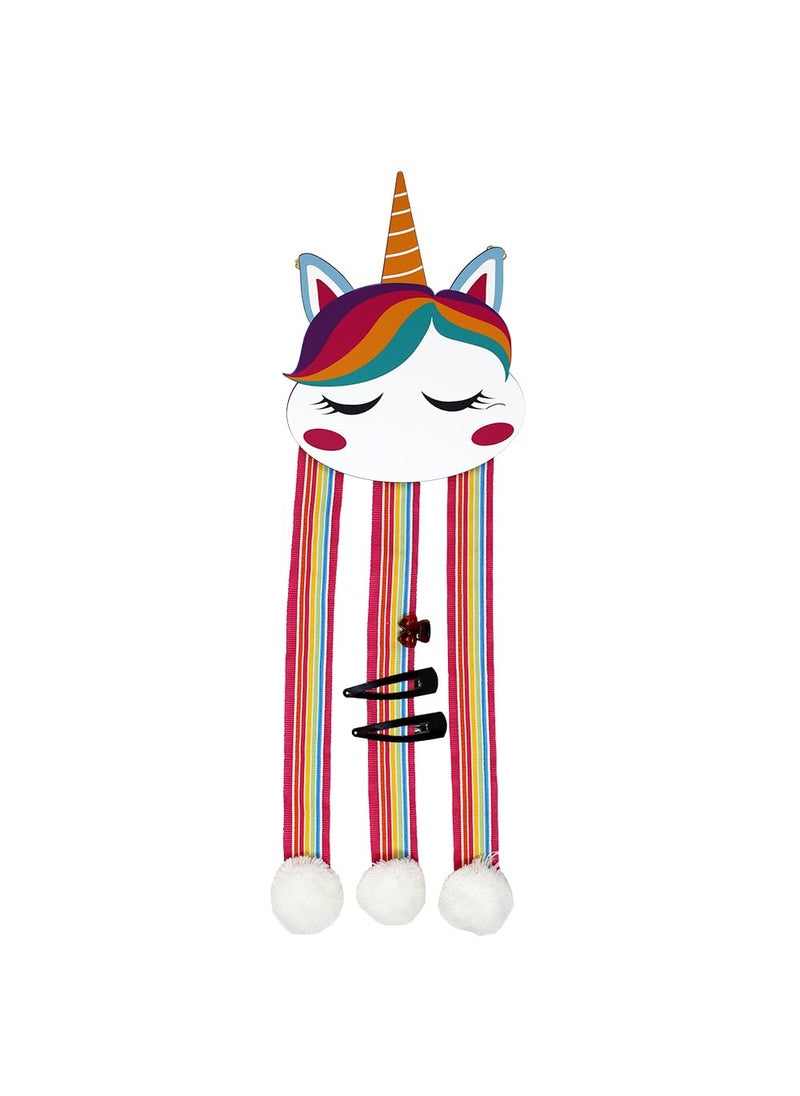 The Rosette Imprint The Rosette Imprint Hair Clip Organizer Unicorn Face Design Hanger for Girls and Women  - Image 2