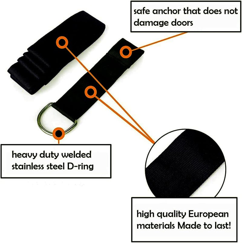 TCHRULES Door Leg Stretcher, Door Flexibility & Stretching Leg Strap - Great for Ballet Cheer Dance Gymnastics or Any Sport Leg Stretcher Door Flexibility Trainer Premium Stretching Equipment Exercise equipment (black) - Image 4