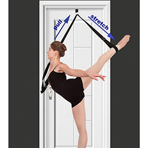 TCHRULES Door Leg Stretcher, Door Flexibility & Stretching Leg Strap - Great for Ballet Cheer Dance Gymnastics or Any Sport Leg Stretcher Door Flexibility Trainer Premium Stretching Equipment Exercise equipment (black) - Image 3