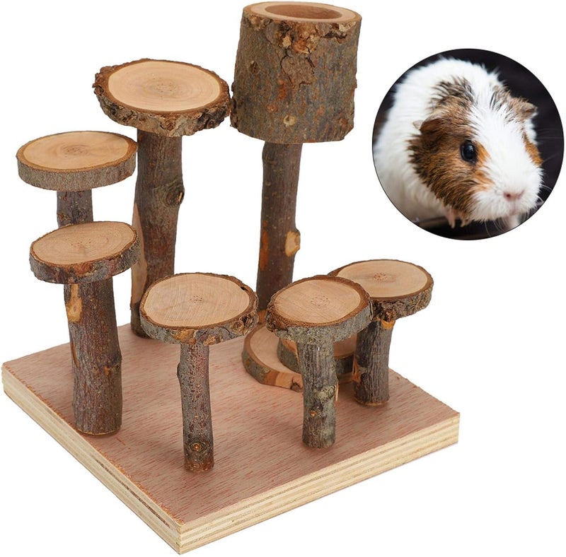 woobles Small Pet Climbing Ladder Step Natural Applewood Fitness Exercise Feeder Chew Toy Wooden Cage Supplies[S], Hamster Wooden Ladder LaddersCages & Accessories - Image 4