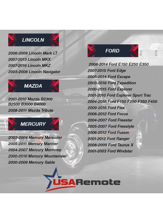 USARemote Replacement for 1998-2016 Ford Lincoln Mercury Mazda 3-Button Keyless Entry Remote Flip Key CWTWB1U345 CWTWB1U212 CWTWB1U331 - Image 4