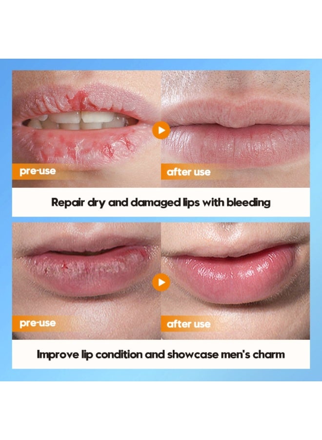 SADOER Squalane Men Lip Balm Nourishing Hydrating Anti-cracking Hydrate Anti-drying Brightens Anti-flaking Smooth Moisturizing Petroleum Jelly Squalane Lip Balm 2.7G - Image 3