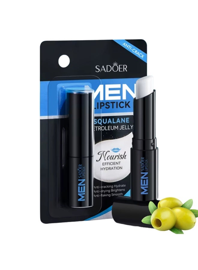 SADOER Squalane Men Lip Balm Nourishing Hydrating Anti-cracking Hydrate Anti-drying Brightens Anti-flaking Smooth Moisturizing Petroleum Jelly Squalane Lip Balm 2.7G - Image 1