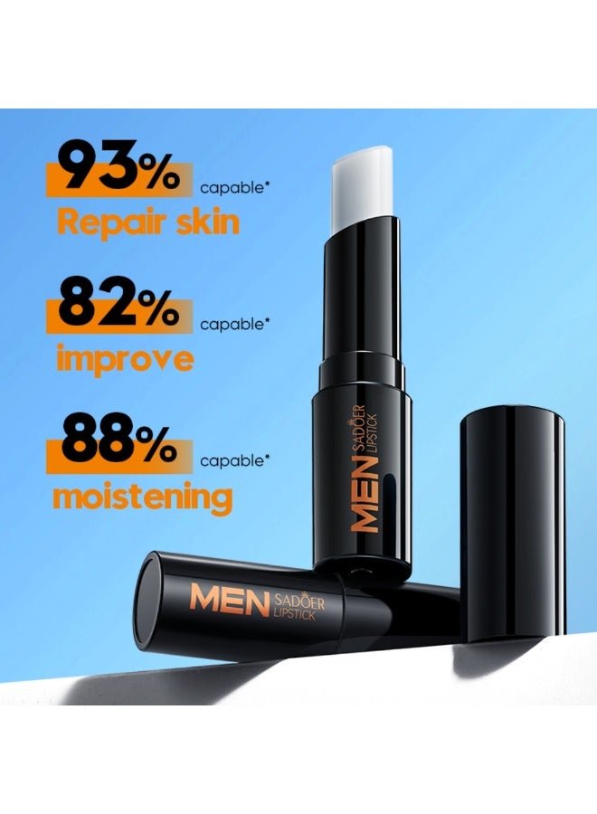 SADOER Squalane Men Lip Balm Nourishing Hydrating Anti-cracking Hydrate Anti-drying Brightens Anti-flaking Smooth Moisturizing Petroleum Jelly Squalane Lip Balm 2.7G - Image 4