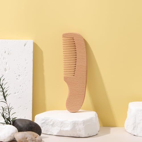 TONY STARK Baby Wood Comb for Infants, Wide Tooth Wooden Comb Newborn Baby Essentials, Non Static Bristles baby grooming comb - Image 1