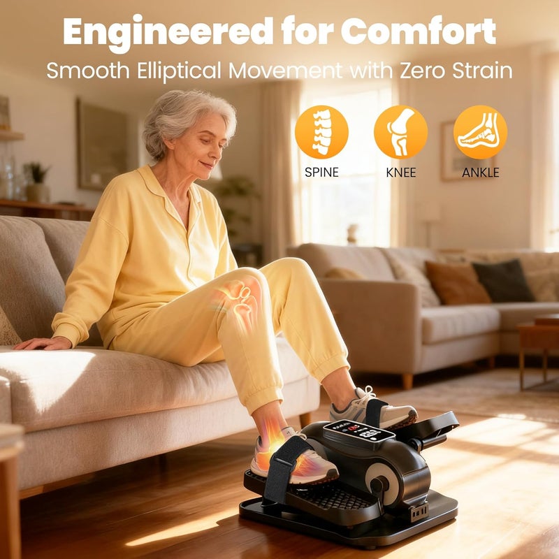 Yagud آلة ياجود البيضاوية تحت المكتب - جهاز تمرين الساق الكهربائي المحمول مع جهاز تحكم عن بعد و 12 سرعة قابلة للتعديل - Image 3