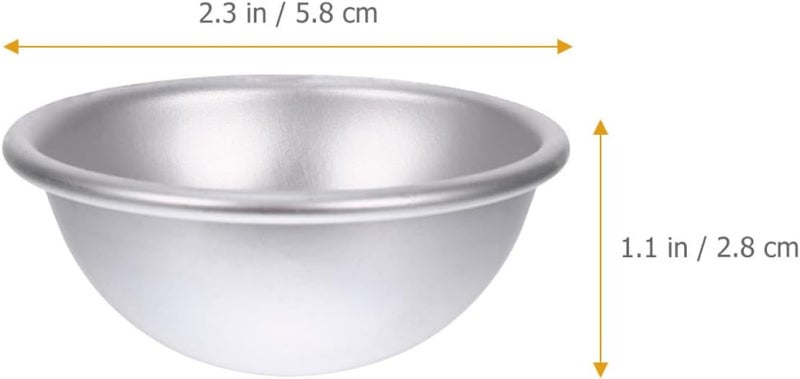 TIDTALEO 10Pcs Semi-Sphere Aluminum Alloy Bath Salt Molds DIY Crafting Baking Pudding Soap Mold for Handmade Bath Bombs Medium Size 5.8X2.8Cm - Image 2