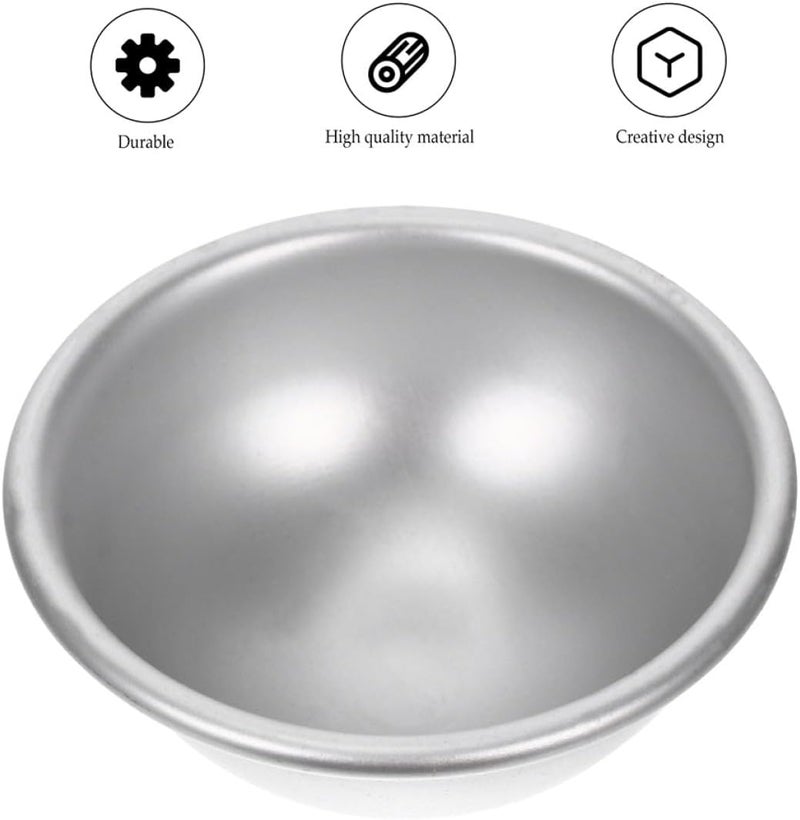 TIDTALEO 10Pcs Semi-Sphere Aluminum Alloy Bath Salt Molds DIY Crafting Baking Pudding Soap Mold for Handmade Bath Bombs Medium Size 5.8X2.8Cm - Image 3