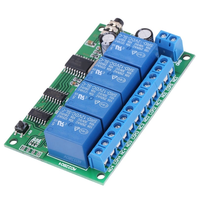 songle 4 Channel DTMF Relay Controller DC 12V with Reverse Polarity Protection - 8 Modes Momentary Toggle Latch Delay 10A Load for Home Automation - Image 5