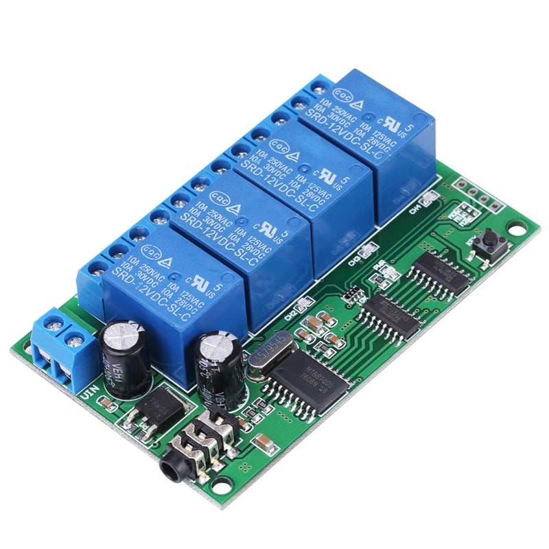 songle 4 Channel DTMF Relay Controller DC 12V with Reverse Polarity Protection - 8 Modes Momentary Toggle Latch Delay 10A Load for Home Automation - Image 3