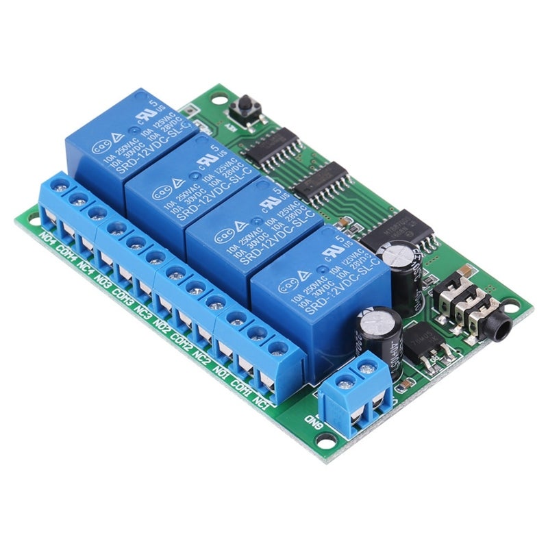 songle 4 Channel DTMF Relay Controller DC 12V with Reverse Polarity Protection - 8 Modes Momentary Toggle Latch Delay 10A Load for Home Automation - Image 4