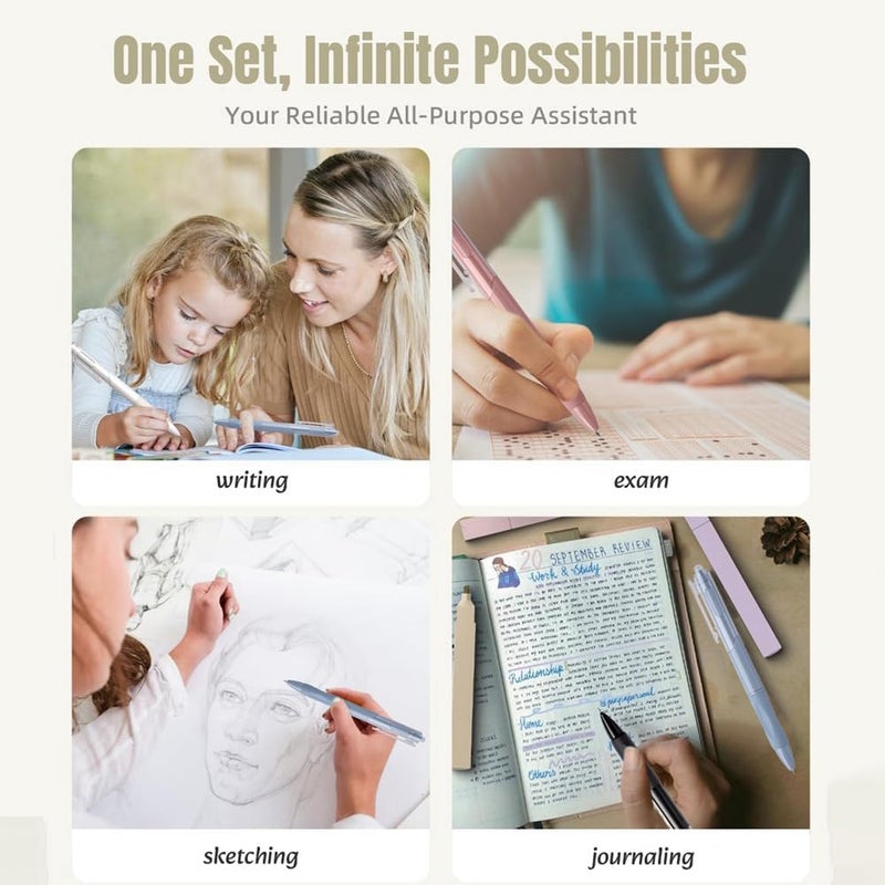 0.5 مم أقلام جيل ذات رأس ناعم للكتابة السلسة لمذكرات وملاحظات هدية مجموعة من 5 قطع - Image 5