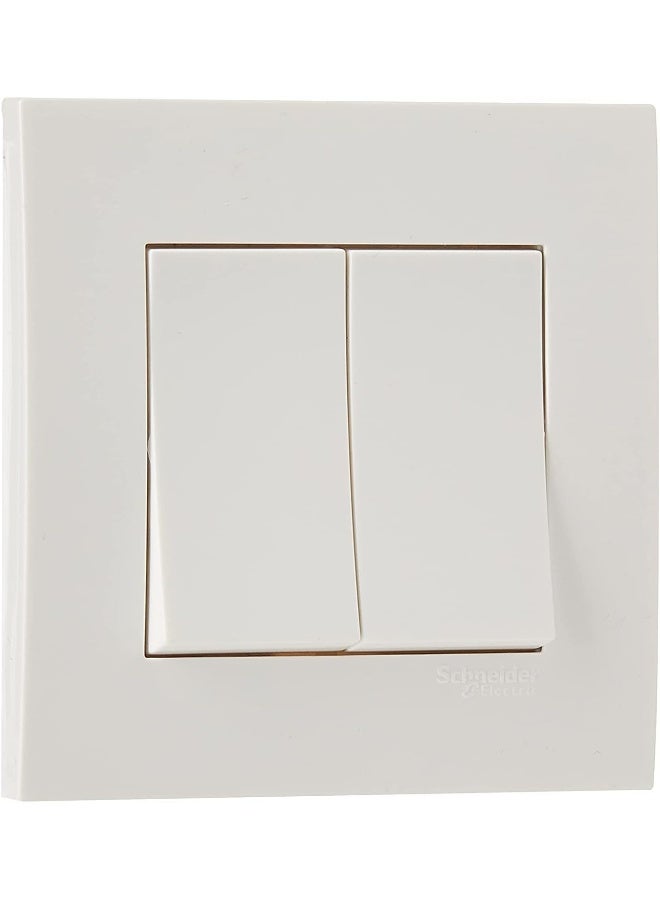 Schneider Electric Schneider Electric KB32R Vivace White - 2-way plate switch 2 gang - 16AX - white - Image 1