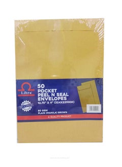 Libra A4 Brown Envelopes 12.75×9 – 80GSM (Peel & Seal 50 Pieces Box)  - Image 2