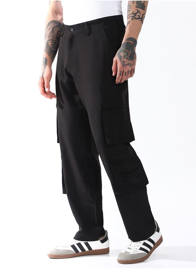 Hubberholme Men Relaxed Straight Leg Heavy Utility Cargo Korean Pants  - Image 3