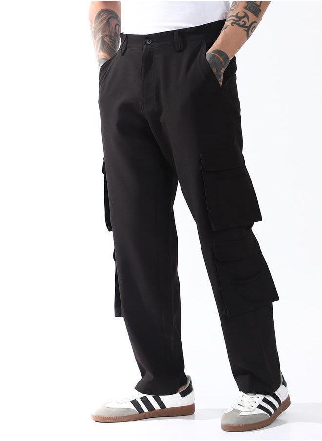 Hubberholme Men Relaxed Straight Leg Heavy Utility Cargo Korean Pants  - Image 2