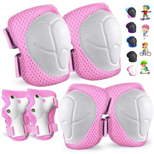 FOOKCIAN Kids/Youth Knee Pads and Elbow Pads Set for Kids 3-14 Years Boys Girls Protective Gear Set Adjustable Knee Pads, Elbow Pads, Wrist Guards Skateboard Skating Skiing Cycling Biking Running Scooter - Image 1