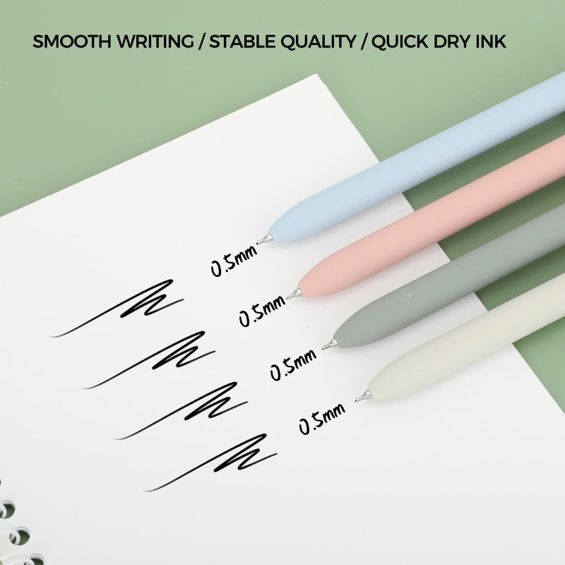 Ddaowanx Cute Cat Pens, 4 Pcs 0.5mm Quick Dry Black Ink Gel Pens Fine Point Smooth Writing Pens, Cat Lover Gifts for Women Men - Image 5
