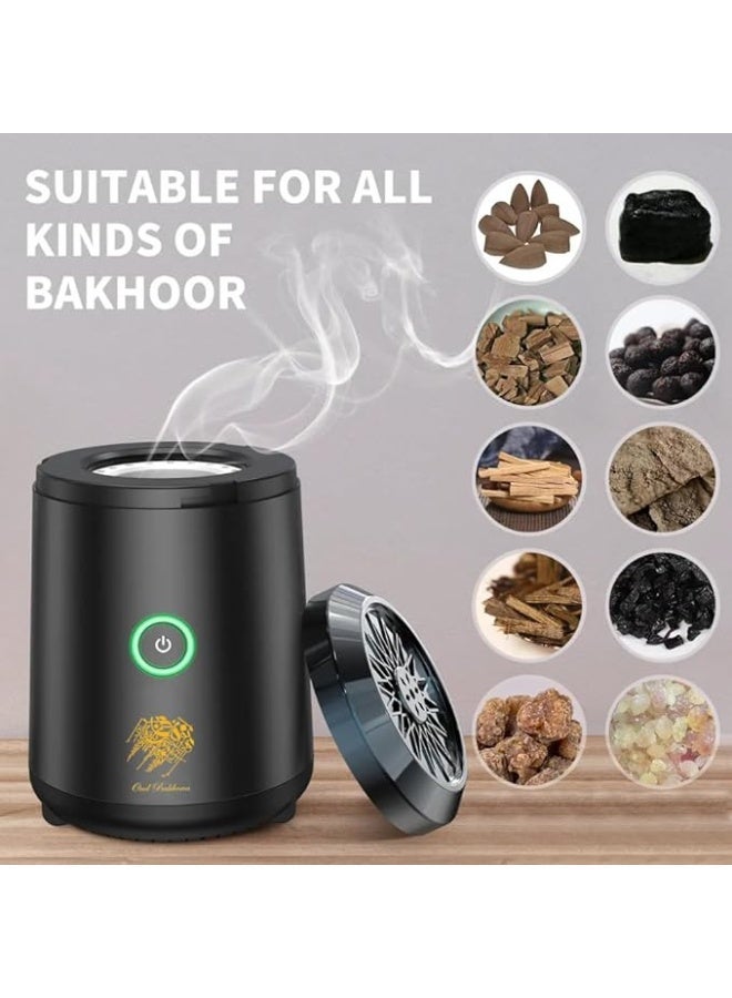 Oud Bakhoan BK-18 Smart Bukhoor Burner Portable Premium Electric Oud Incense Burner | USB Rechargeable Aroma Diffuser for Car & Home | Electronic Bakhoor Burner for Ramadan & Eid Gifts - Image 5