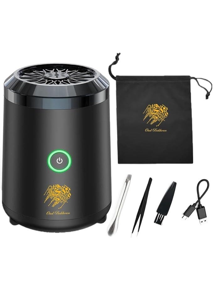 Oud Bakhoan BK-18 Smart Bukhoor Burner Portable Premium Electric Oud Incense Burner | USB Rechargeable Aroma Diffuser for Car & Home | Electronic Bakhoor Burner for Ramadan & Eid Gifts - Image 2