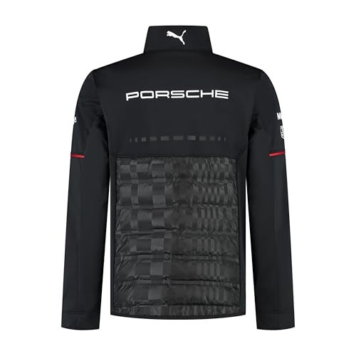 PUMA Porsche Motorsport Men's Team Hybrid Jacket with woven upper- and padded lower section for ultimate comfort - Black - Size: M - Image 1