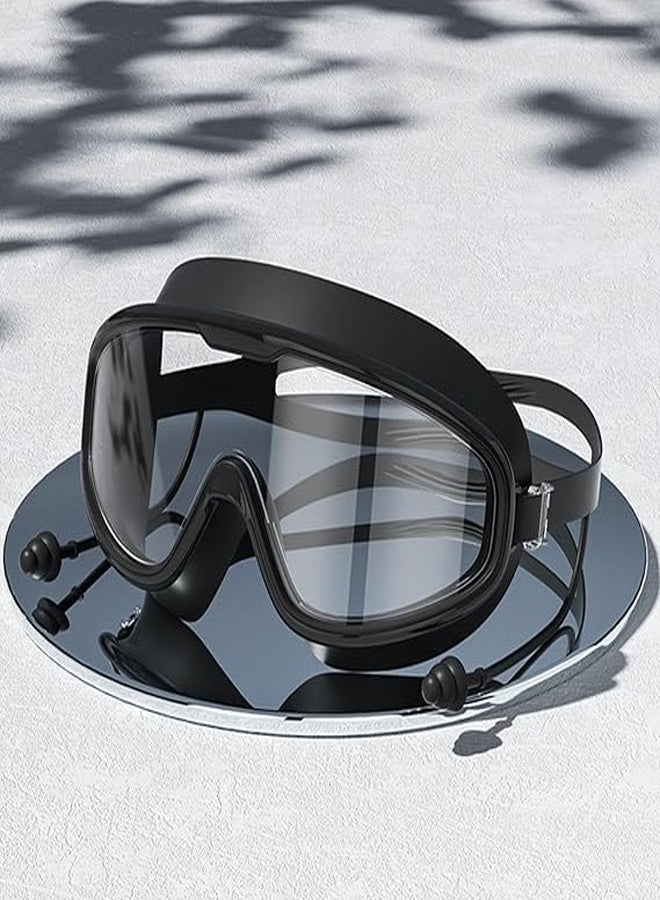 Spocco | Swimming Goggles for Kids with Ear Plugs | Big Frame, Leakproof, Anti-Fog Lenses for Boys & Girls - UV Protection & Adjustable Swim Googles for Young Swimmers | SG 100 | BLACK | 57 - Image 1
