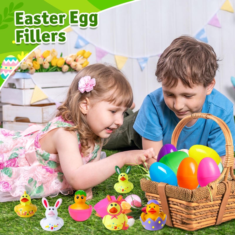ANGGIKO 24 Pcs Prefilled Easter Eggs with Easter Rubber Ducks, Easter Basket Stuffers Party Favors, Fun Bath Toys Jeep for Ducks, Easter Egg Hunt, Holiday Classroom Gifts Prizes for Kids Toddler - Image 5