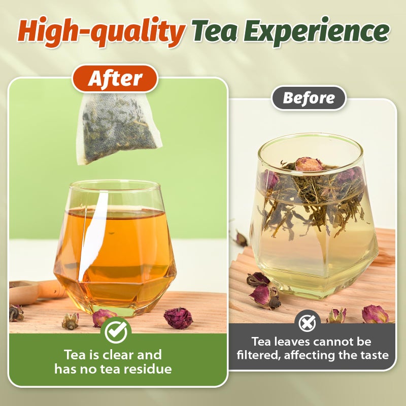 TOINSIX 500Pcs Disposable Tea Bags for Loose Leaf Tea, Empty Tea Filter Bags with Cotton Drawstring, Fillable Tea Infuser Sachets for Loose Tea, Coffee, Herb, Spice and More (3.54"x 2.75") - Image 3