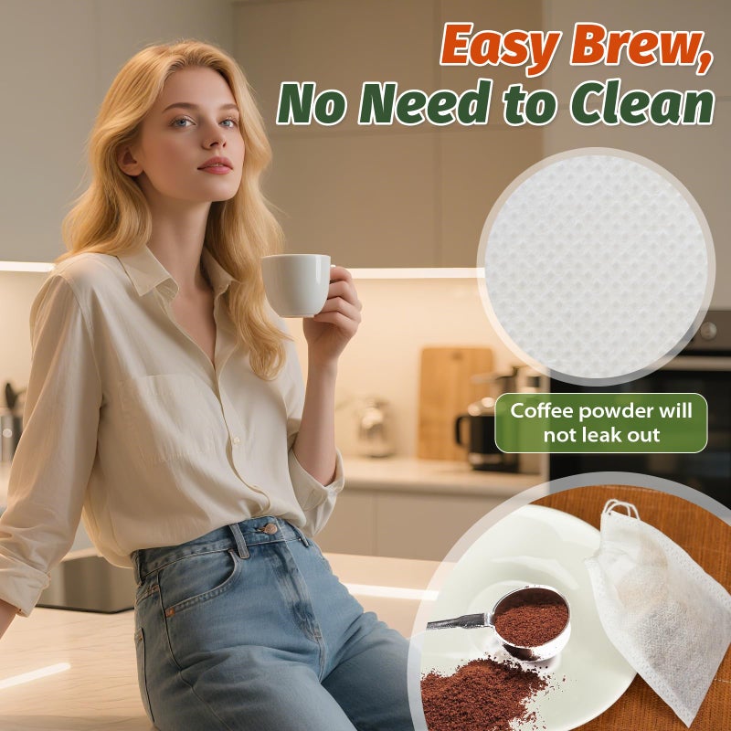 TOINSIX 500Pcs Disposable Tea Bags for Loose Leaf Tea, Empty Tea Filter Bags with Cotton Drawstring, Fillable Tea Infuser Sachets for Loose Tea, Coffee, Herb, Spice and More (3.54"x 2.75") - Image 4