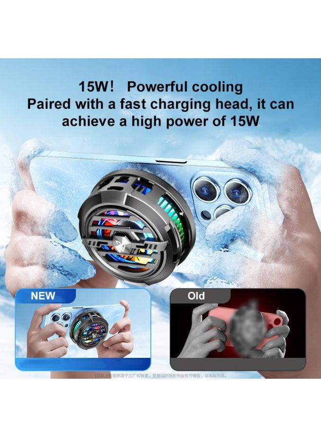 High-Powered Phone Cooling Large Screen F27 (RGB) Semiconductor Mobile Phone Cooler Radiator with Magnetic Attachment & Clip Design - Image 3
