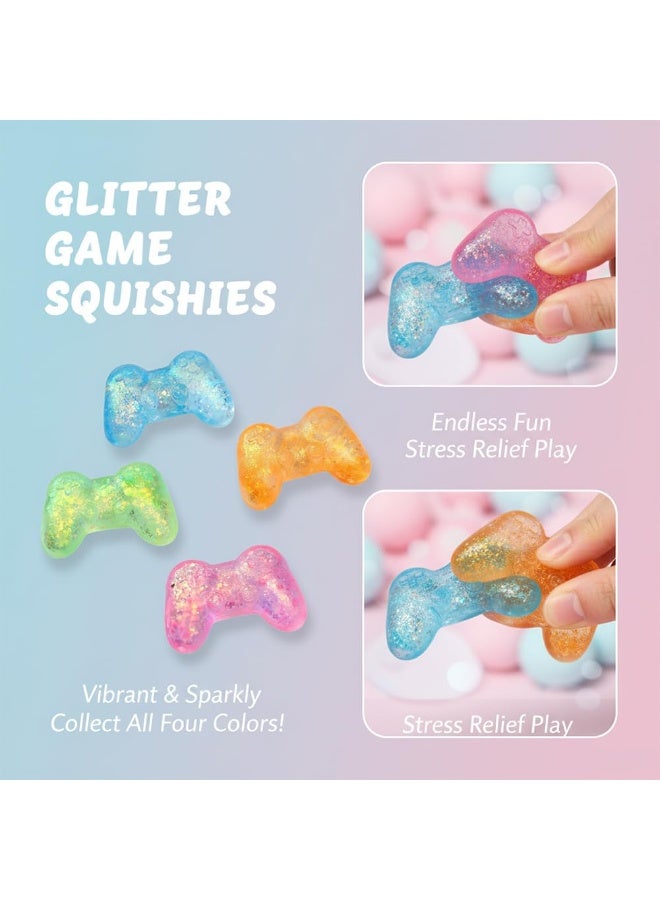 Blue Gamepad Shaped Glitter Stress Relief Squishy Fidget Toy for Adults - Image 2