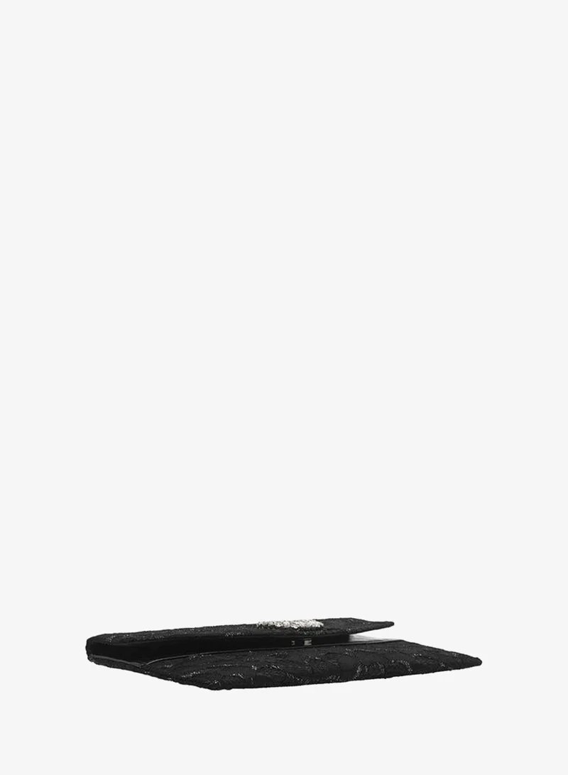 Celeste BLACK Embellished Clutch with Chain Strap for Women | Best Price UAE
