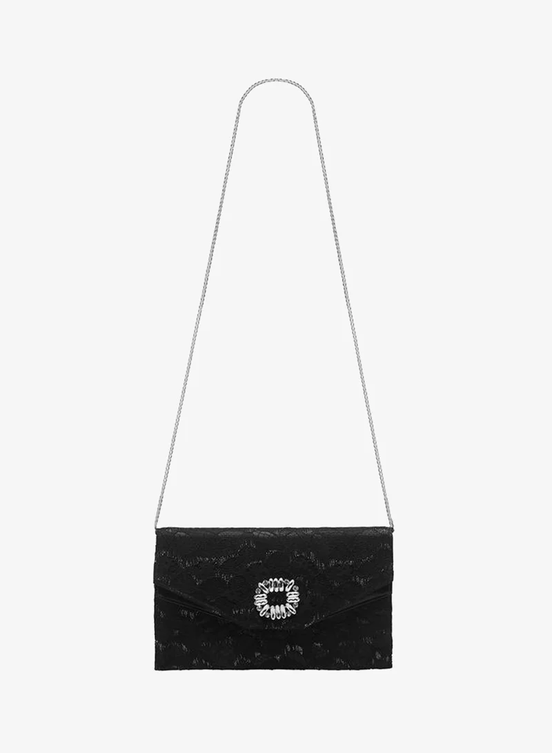 Celeste BLACK Embellished Clutch with Chain Strap for Women | Best Price UAE