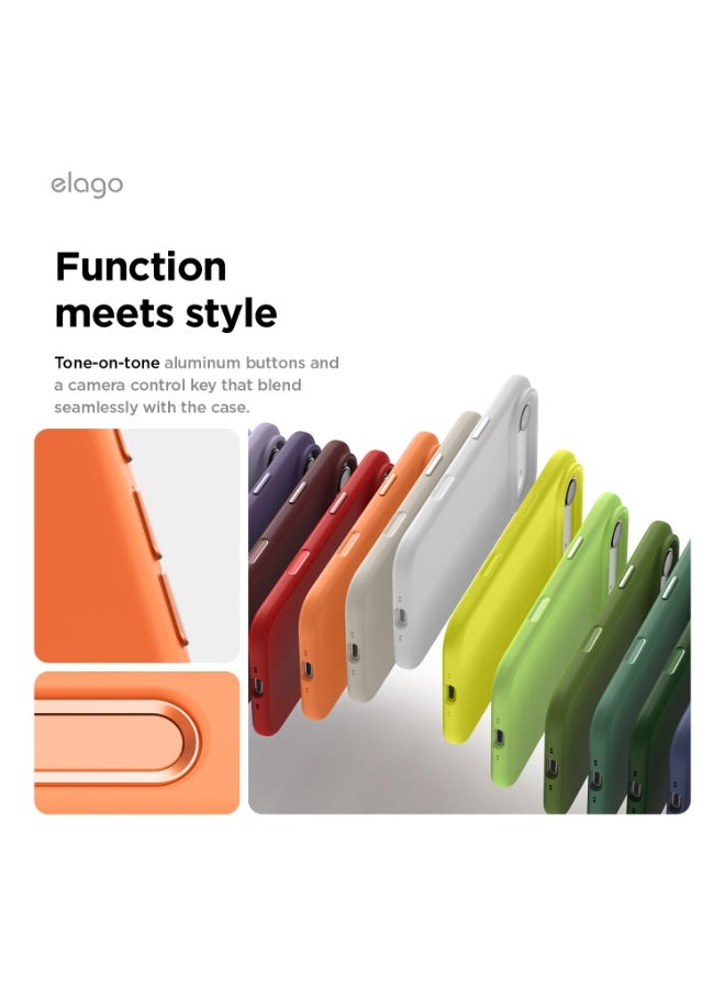 Elago Magnetic Liquid Silicone for iPhone 17 Air case cover [Camera Control Button Cover] compatible with MagSafe Shockproof - Orange - Image 4