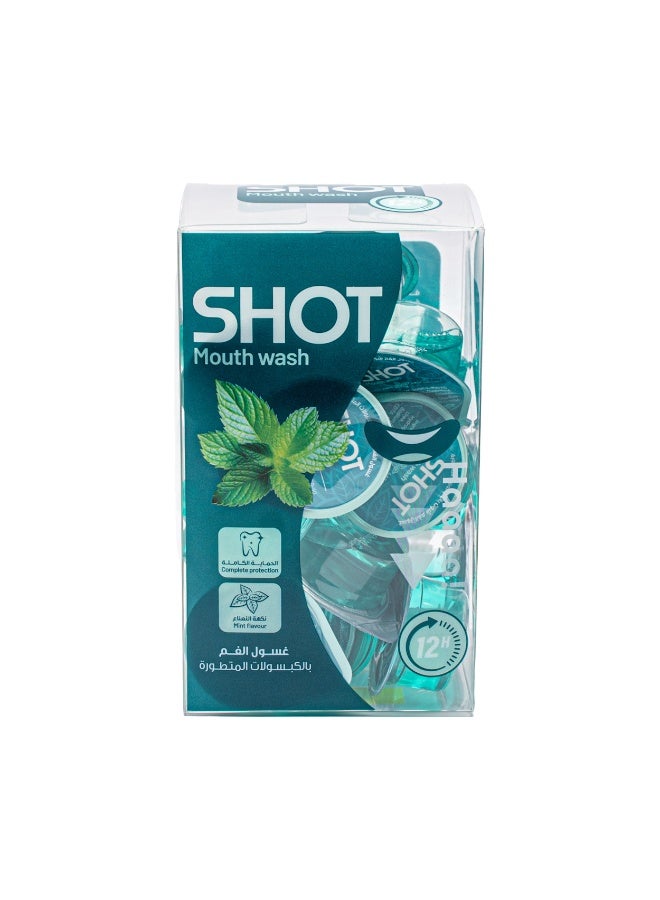 شوت غسول الفم بالكبسولات المطورة بنكهة النعناع من شوت – 20 قطعة 15 مل - Image 5