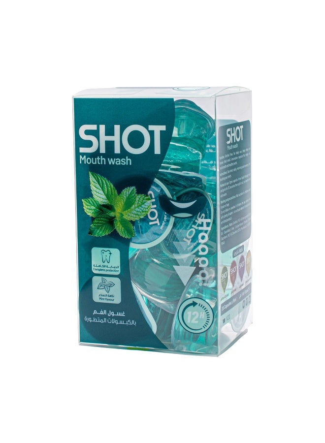 شوت غسول الفم بالكبسولات المطورة بنكهة النعناع من شوت – 20 قطعة 15 مل - Image 1