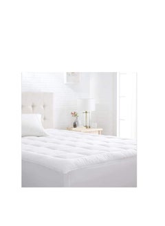 Deep Sleep Down-Alternative Mattress Topper Pad - Fiber White Soft Fluffy (Single Size - W 90 X L 200 Cm)