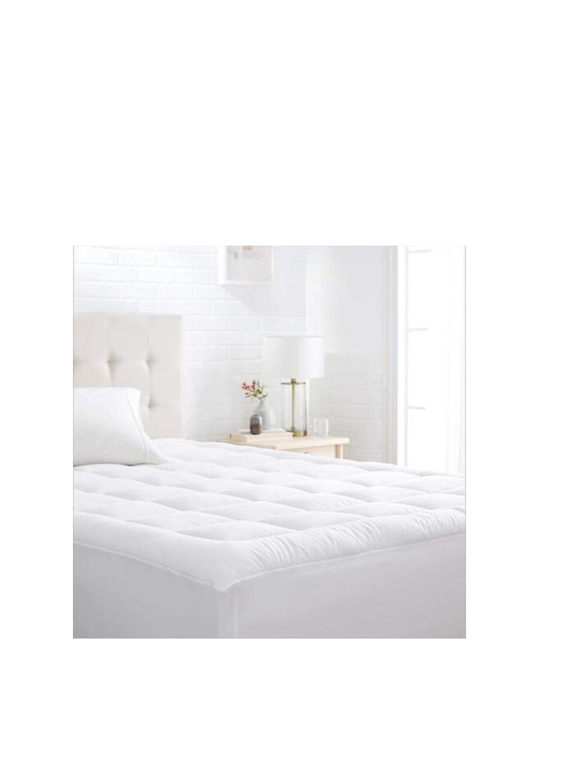DEEP SLEEP Every Night - Deep Sleep Down-Alternative Mattress Topper Pad - Fiber White Soft Fluffy (Single Size - W 90 X L 200 Cm) - Image 1