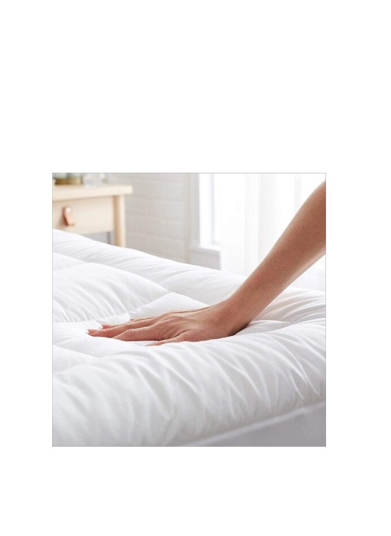DEEP SLEEP Every Night - Deep Sleep Down-Alternative Mattress Topper Pad - Fiber White Soft Fluffy (Single Size - W 90 X L 200 Cm) - Image 1