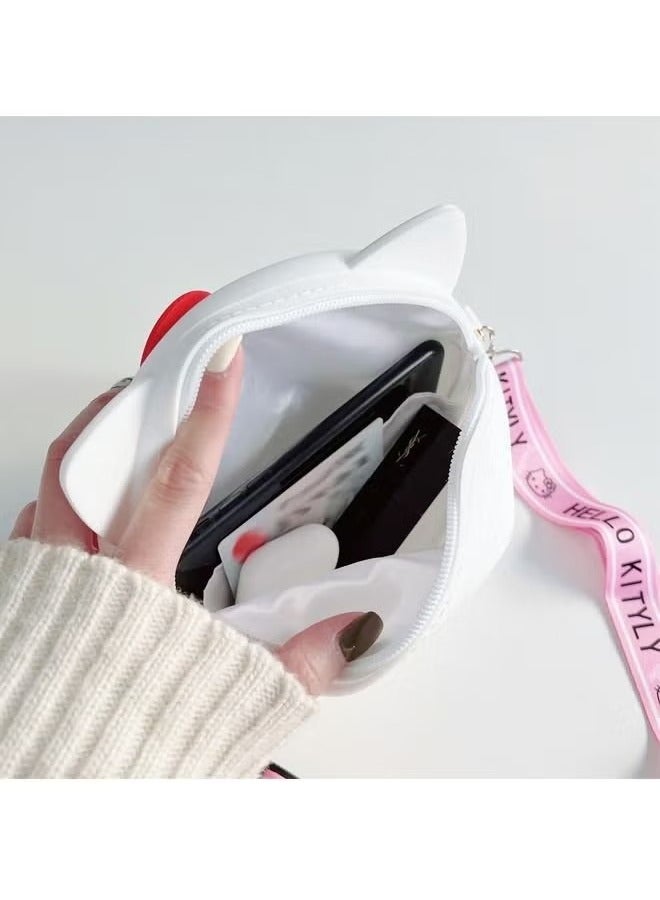 Hello Kitty Silicone Bag, Lovely Wallet, Cartoon Animal Shoulder Bag, Kitty Cat Purse for Girls Birthday Gifts  - Image 4