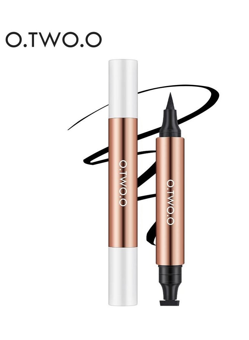 O.TWO.O Dual-Ended Waterproof Liquid Eyeliner Pencil, Black, 2.8g - Image 1