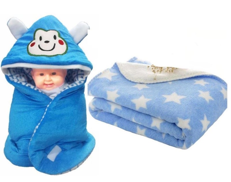 Brandonn BRANDONN Combo of All Weather Premium Hooded Sleeping Blanket and Spread Sheet Blanket Pack of 2 - Image 1