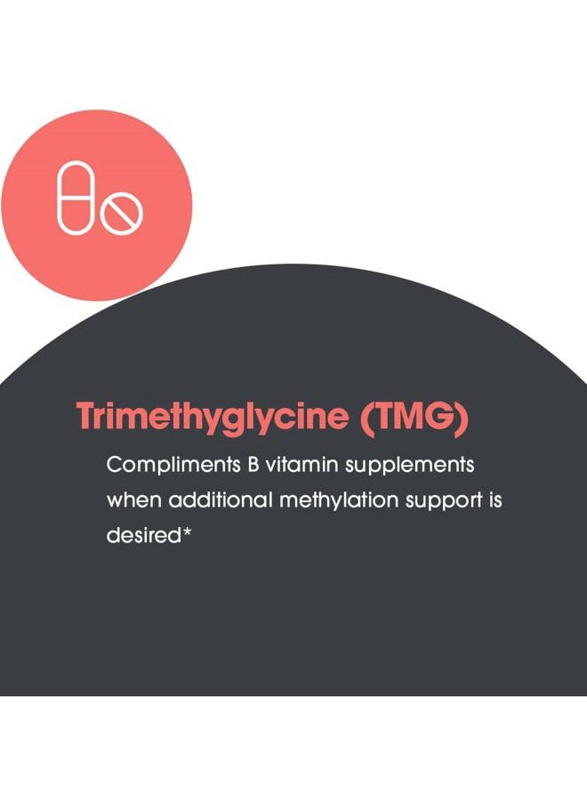 Allergy Research Group - TMG Trimethylglycine 750mg Supplement - Betaine Anhydrous, Supports Healthy Methylation, Promotes Healthy Homocysteine Levels, Hypoallergenic, Vegetarian Capsules - 100 Count - Image 1
