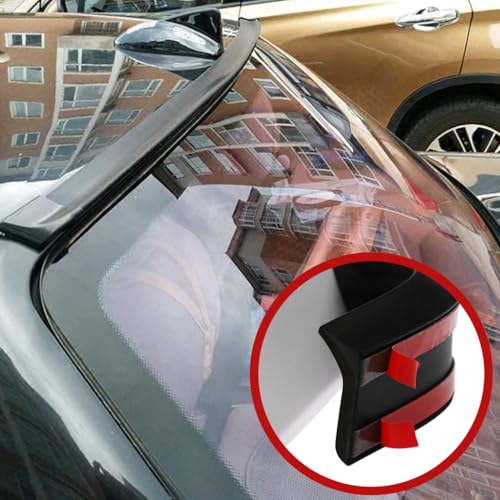 STHIRA® 4.5CM Wide 1.5M Spoiler for Car Universal Matte Black Car Spoiler Lip Kit, Rubber Trunk Strip Bar for Enhanced Aerodynamics Stylish Spoiler for Sedan Car Upgrade Car Spoiler Fits Most Cars - Image 3
