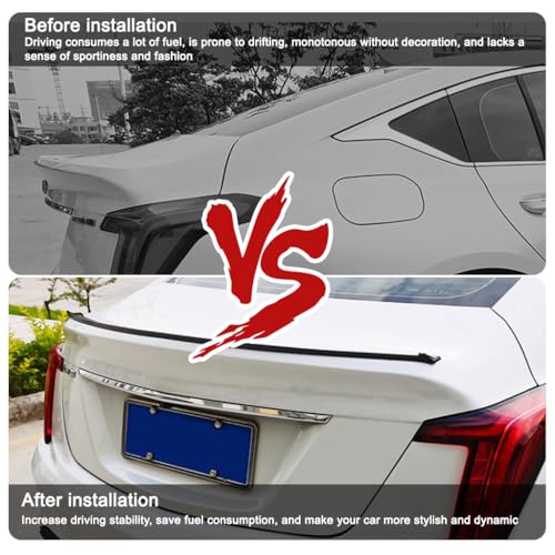 STHIRA® 4.5CM Wide 1.5M Spoiler for Car Universal Matte Black Car Spoiler Lip Kit, Rubber Trunk Strip Bar for Enhanced Aerodynamics Stylish Spoiler for Sedan Car Upgrade Car Spoiler Fits Most Cars - Image 5