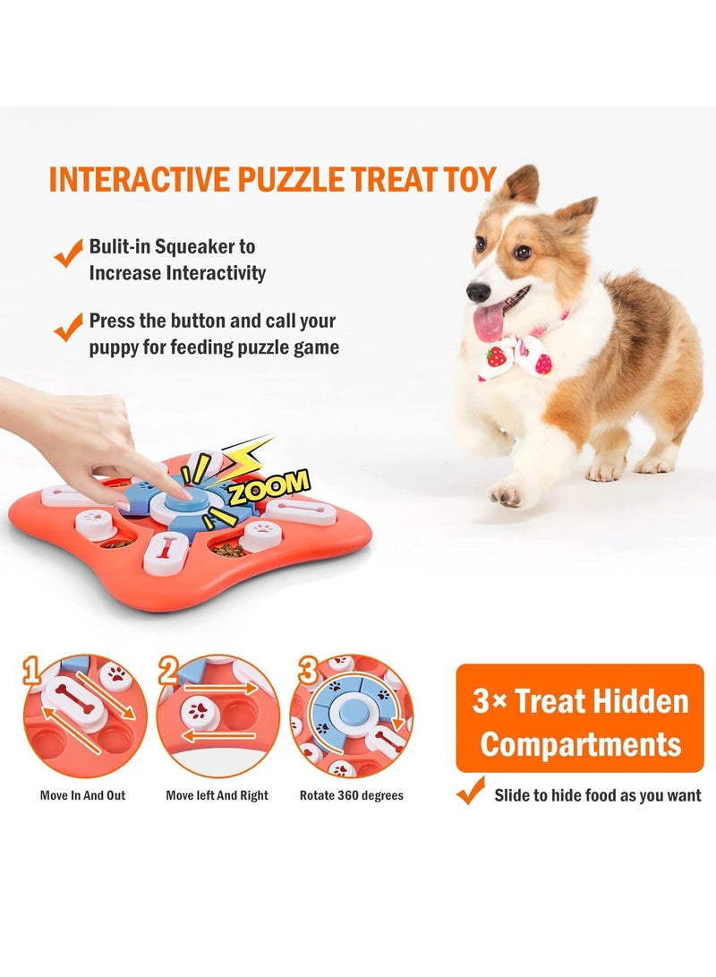 Dog Puzzle Toys for IQ Training & Mental Enrichment, Interactive Dog Toys for Large Medium Small Dogs，Dog Treat Puzzle Dispensing Slow Feeder with Squeaky Design for Training & Fun Feeding - Image 2