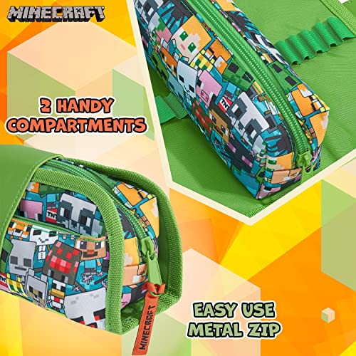 MINECRAFT حافظة أقلام ماينكرافت للأولاد والبنات، مستلزمات مدرسية للاعبين الأطفال متعددة المقصورات مع حقيبة أقلام بسحاب قابلة للفصل 2 في 1 - Image 4