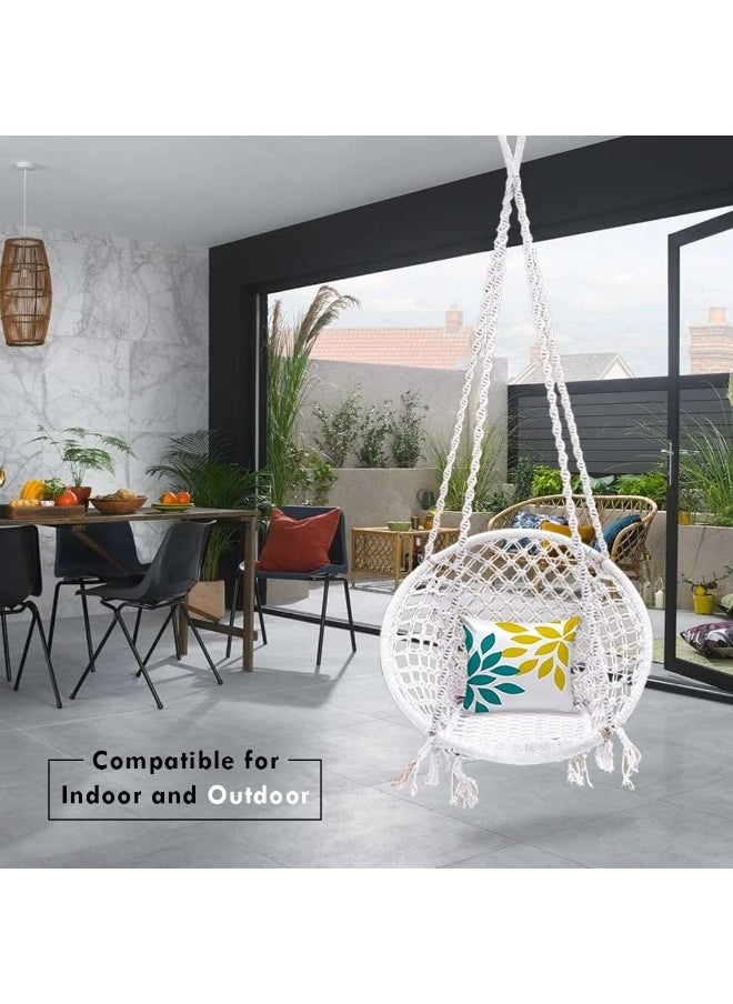 Generic Store Home Swing for Adults & Kids | Suitable for Living Room, Balcony, and Outdoor | Capacity Upto 120 Kgs | Includes Free Hanging Accessories | Handmade Swing with Premium Cotton Rope  - Image 5